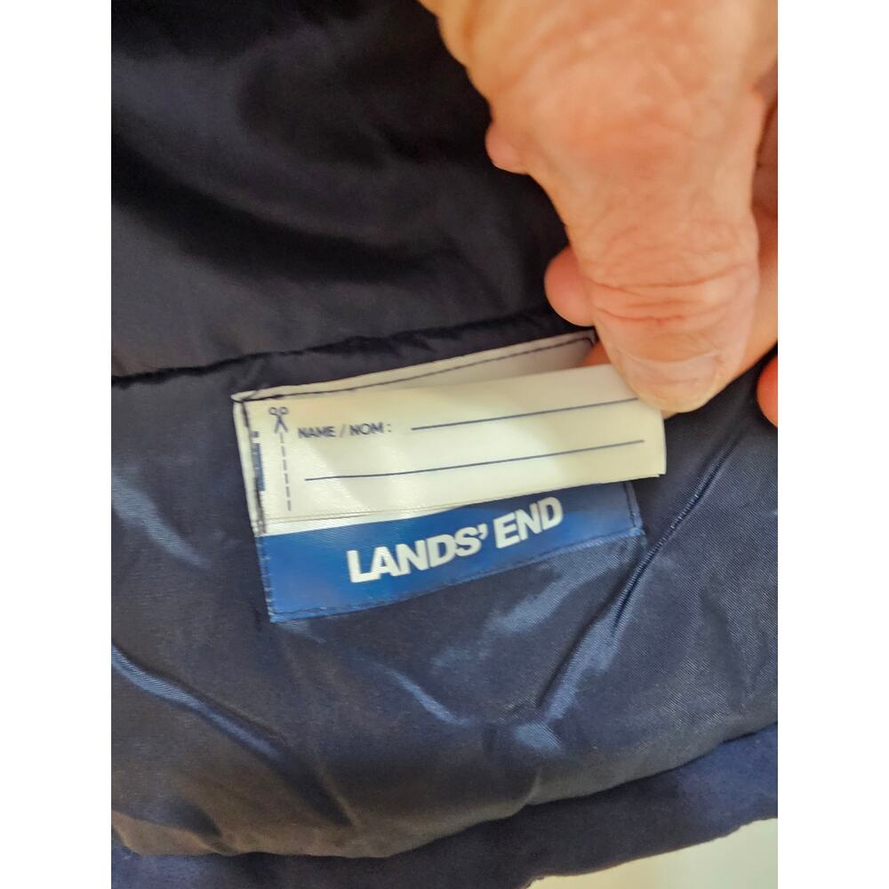 Lands’ End Boys Hooded Insulated Winter Parka Navy XL 14-16 Grow Along - Picture 7 of 9